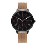ARIES GOLD VOYAGE BLACK STAINLESS STEEL L 5034 BK-BK ROSE GOLD MESH STRAP WOMEN'S WATCH - H2 Hub Watches