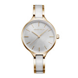 ARIES GOLD ENCHANT GOLD STAINLESS STEEL  L 5036Z G-W WHITE CERAMIC WOMEN'S WATCH - H2 Hub Watches