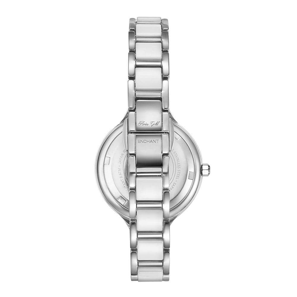 ARIES GOLD ENCHANT L 5036Z S-S WHITE CERAMIC WOMEN'S WATCH - H2 Hub Watches