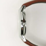 ARIES GOLD URBAN TANGO SILVER STAINLESS STEEL L 1008 S-W BROWN LEATHER STRAP WOMEN'S WATCH - H2 Hub Watches