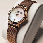 ARIES GOLD ENCHANT CAMILLE ROSE GOLD STAINLESS STEEL L 5002 RG-MOP MESH STRAP WOMEN'S WATCH - H2 Hub Watches
