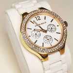 ARIES GOLD L 5004Z G-W WHITE CERAMIC STRAP WOMEN'S WATCH - H2 Hub Watches