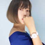 ARIES GOLD ENCHANT CONQUERESS ROSE GOLD STAINLESS STEEL L 5004Z RG-W WHITE CERAMIC STRAP WOMEN'S WATCH - H2 Hub Watches