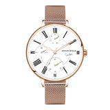 ARIES GOLD VOYAGE ROSE GOLD STAINLESS STEEL L 5034 RG-W MESH STRAP WOMEN'S WATCH
