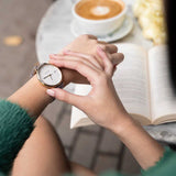 ARIES GOLD ENCHANT FLEUR GOLD STAINLESS STEEL L 5035 G-MP LEATHER STRAP WOMEN'S WATCH - H2 Hub Watches