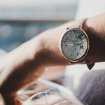 ARIES GOLD ENCHANT FLEUR ROSE GOLD STAINLESS STEEL L 5035 RG-GYFL LEATHER STRAP WOMEN'S WATCH - H2 Hub Watches