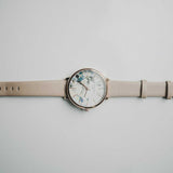 ARIES GOLD ENCHANT FLEUR ROSE GOLD STAINLESS STEEL L 5035 RG-GYFL LEATHER STRAP WOMEN'S WATCH - H2 Hub Watches