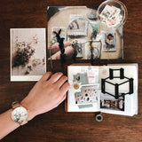 ARIES GOLD ENCHANT FLEUR ROSE GOLD STAINLESS STEEL L 5035 RG-GYFL LEATHER STRAP WOMEN'S WATCH - H2 Hub Watches