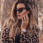 ARIES GOLD ENCHANT FLEUR ROSE GOLD STAINLESS STEEL L 5035 RG-GY LEATHER STRAP WOMEN'S WATCH - H2 Hub Watches