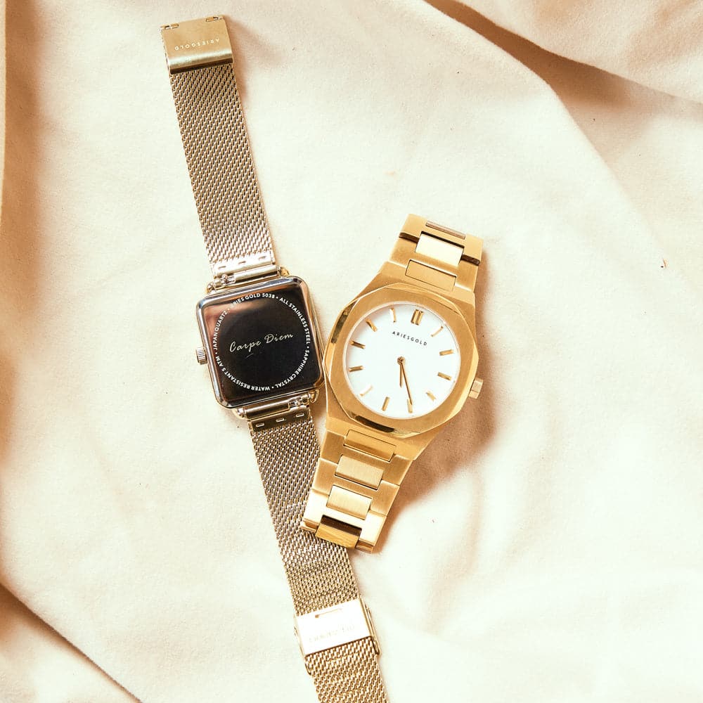 ARIES GOLD MINUIT GOLD L 5038 G-W WOMEN WATCH - H2 Hub Watches