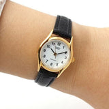 CASIO GENERAL LTP-1094Q-7B1RDF-P BLACK LEATHER WOMEN WATCH