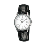CASIO ENTICER LTP-1183E-7ADF BLACK LEATHER WOMEN WATCH