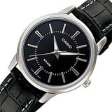 CASIO ENTICER LTP-1303L-1AVDF-P BLACK LEATHER WOMEN WATCH