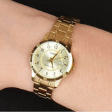 CASIO GENERAL LTP-V004G-9BUDF GOLD STAINLESS STEEL WOMEN'S WATCH