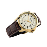 Casio General Gold Dial With Brown Leather Strap Unisex Watch LTP-V004GL-9AUDF-P
