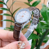 Casio General Analog White Dial And Brown Leather Strap Unisex Watch LTP-V005L-7B3UDF-P
