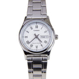 Casio General White Dial Silver Stainless Steel Strap Unisex Watch LTP-V006D-7BUDF-P