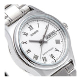 Casio General White Dial Silver Stainless Steel Strap Unisex Watch LTP-V006D-7BUDF-P