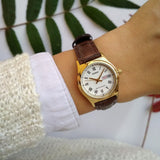 Casio General White Dial Brown Leather Strap Unisex Watch LTP-V006GL-7BUDF-P