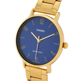 Casio General Blue Dial With Gold Stainless Steel Women Watch LTP-VT01G-2BUDF-P