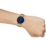 Casio General Blue Dial With Gold Stainless Steel Women Watch LTP-VT01G-2BUDF-P