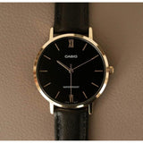 CASIO GENERAL LTP-VT01GL-1BUDF-P BLACK LEATHER WOMEN WATCH