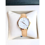 Casio General White Dial Brown Leather Strap Women Watch LTP-VT01GL-7BUDF-P