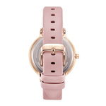 ARIES GOLD ENCHANT FLEUR ROSE GOLD STAINLESS STEEL L 5035A RG-PUFL PINK LEATHER STRAP WOMEN'S WATCH - H2 Hub Watches