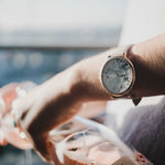 ARIES GOLD ENCHANT FLEUR ROSE GOLD STAINLESS STEEL L 5035 RG-GYFL LEATHER STRAP WOMEN'S WATCH - H2 Hub Watches