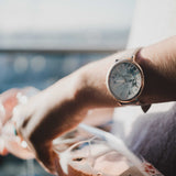 ARIES GOLD ENCHANT FLEUR ROSE GOLD STAINLESS STEEL L 5035 RG-GYFL LEATHER STRAP WOMEN'S WATCH - H2 Hub Watches