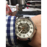 FOSSIL ME3101 BLACK LEATHER MEN'S WATCH