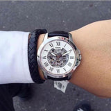 FOSSIL ME3101 BLACK LEATHER MEN'S WATCH