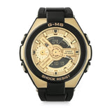 CASIO BABY-G MSG-400G-1A2DR DIGITAL QUARTZ GOLD STAINLESS STEEL BLACK RESIN WOMEN'S WATCH