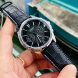 Casio General Chronograph Black Leather Strap Men Watch MTP-1375L-1AVDF-P