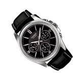 Casio General Chronograph Black Leather Strap Men Watch MTP-1375L-1AVDF-P