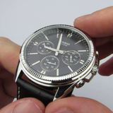 Casio General Chronograph Black Leather Strap Men Watch MTP-1375L-1AVDF-P