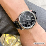 Casio General Chronograph Black Leather Strap Men Watch MTP-1375L-1AVDF-P