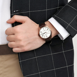 Casio General White Dial With Brown Leather Strap Men Watch MTP-1384L-7AVDF-P
