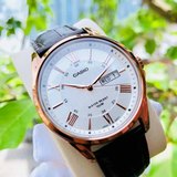 Casio General White Dial With Brown Leather Strap Men Watch MTP-1384L-7AVDF-P