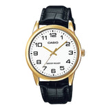 CASIO GENERAL MTP-V001GL-7BUDF-P BLACK LEATHER MEN WATCH