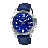 CASIO GENERAL MTP-V004L-2BUDF-P BLUE LEATHER MEN WATCH