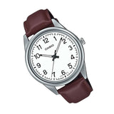 Casio General MTP-V005L-7B4UDF White Dial Brown Leather Men's Watch
