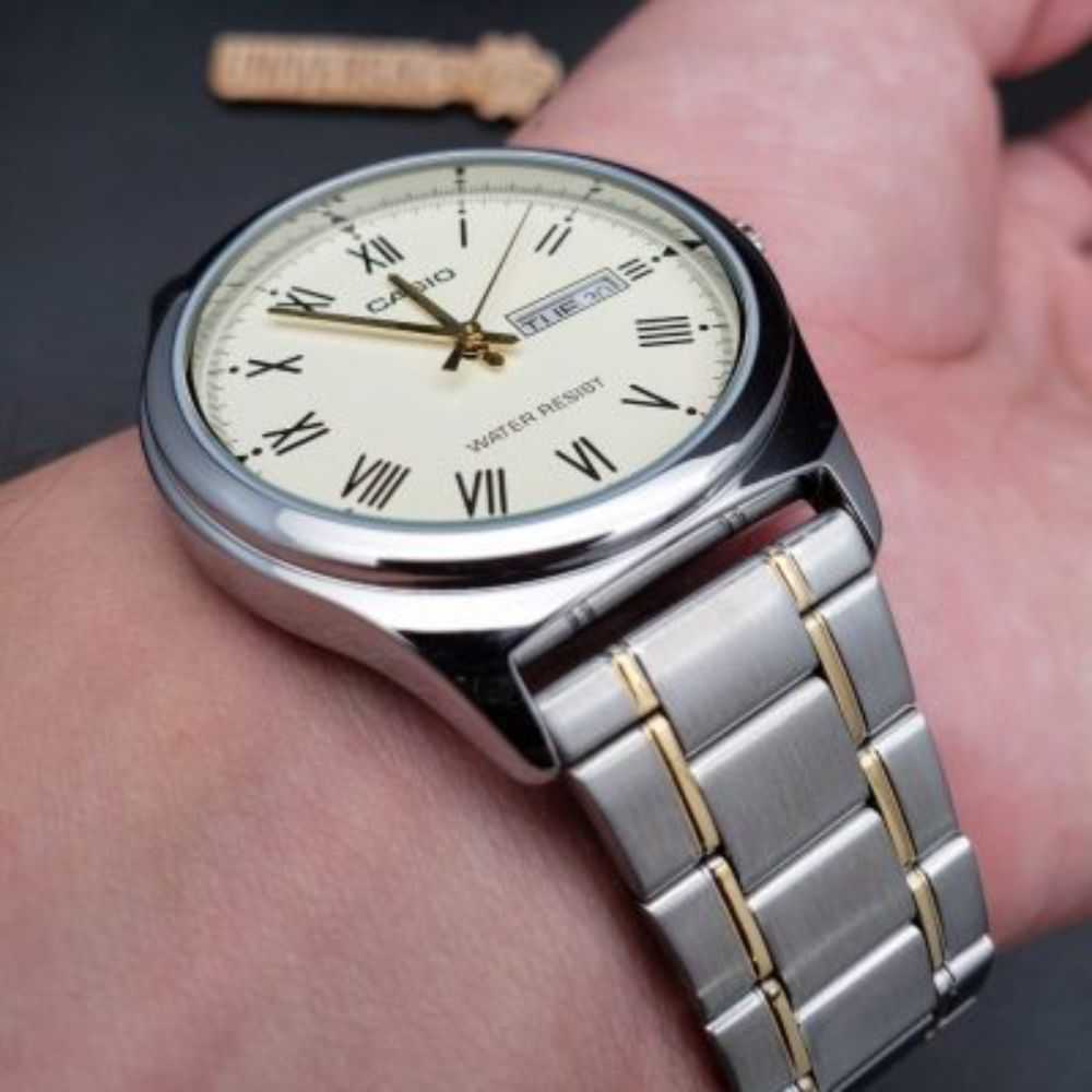 CASIO GENERAL MTP-V006SG-9BUDF TWO TONE STAINLESS STEEL MEN'S WATCH - H2 Hub Watches