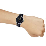 Casio General Black Dial And Leather Strap Unisex Watch MTP-VT01L-1BUDF-P