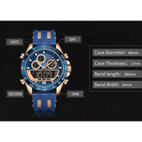 NAVIFORCE DUAL SCREEN NF9188T RG/BE/BE BLUE SILICONE MEN WATCH