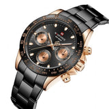 NAVIFORCE NF9193 RG/B/B BLACK STAINLESS STEEL MEN'S WATCH