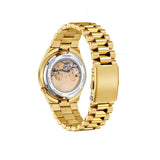 Citizen Mechanical Automatic Red Dial Gold Stainless Steel Strap Men Watch NJ0153-82X
