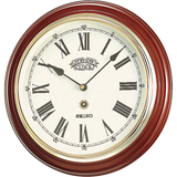 SEIKO QXA143B DARK BROWN WOODEN BATTERY WALL CLOCK