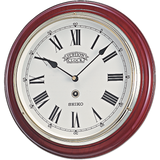 SEIKO QXA143B DARK BROWN WOODEN BATTERY WALL CLOCK