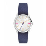 FURLA SILVER ANALOG QUARTZ SILVER STAINLESS STEEL R4251101512 BLUE LEATHER STRAP WOMEN'S WATCH - H2 Hub Watches